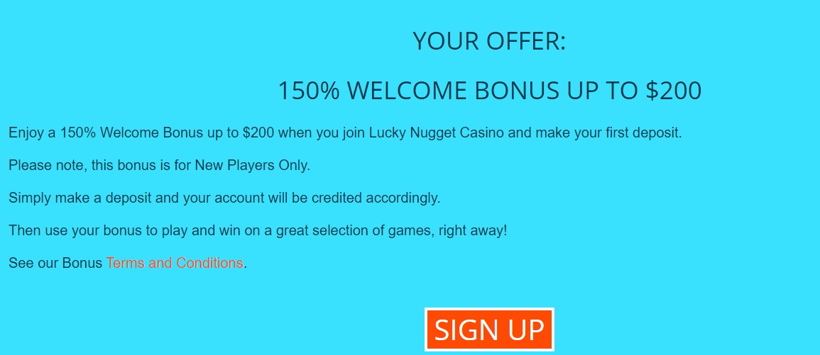 LuckyNuggetCasino bonus