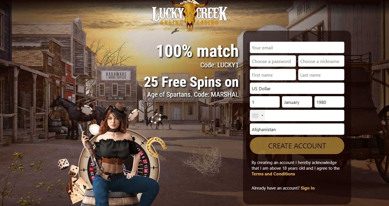 Lucky Creek First Screen