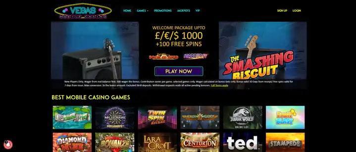 Vegas mobile first screen