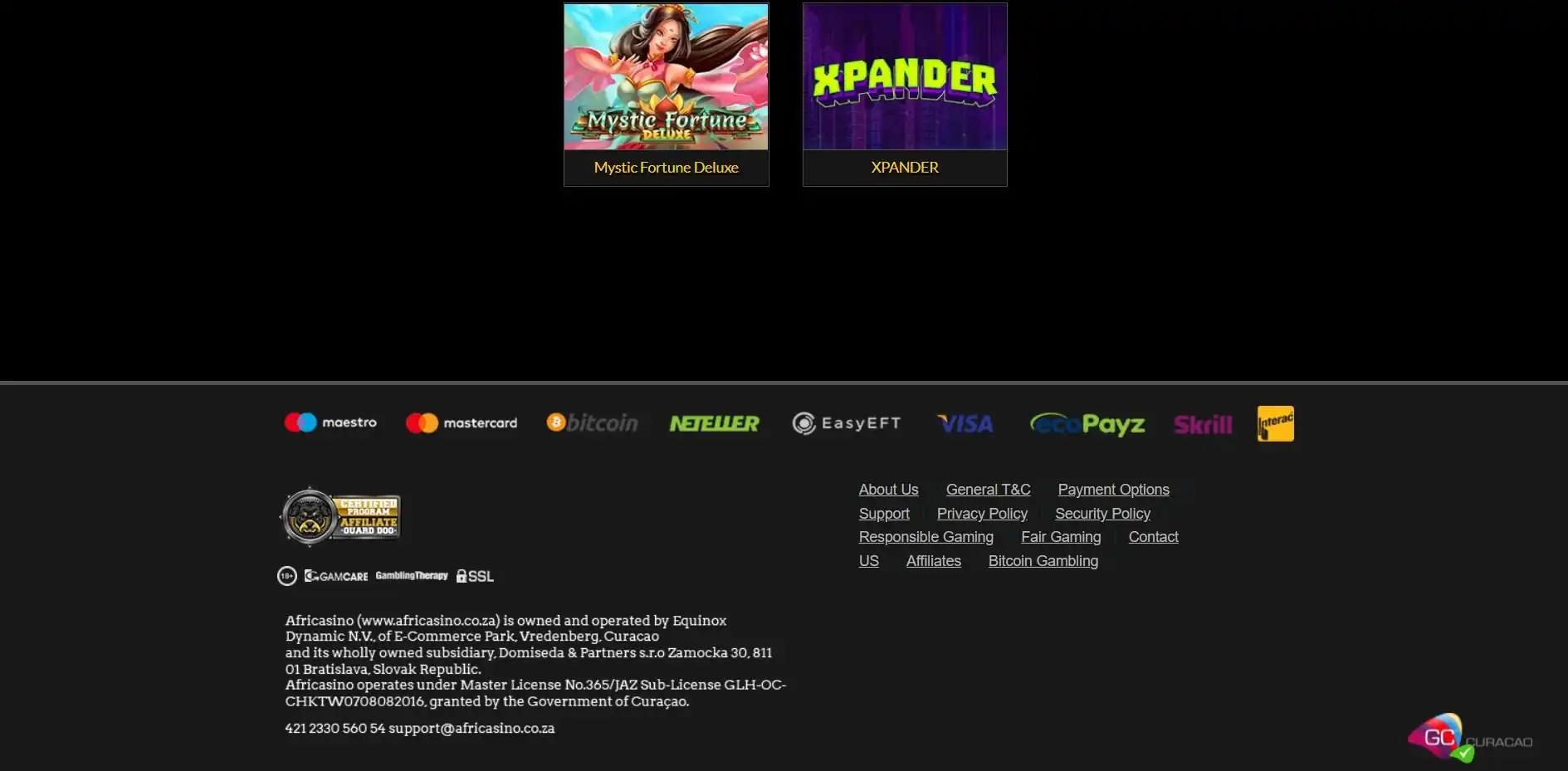 Africasino Casino gives