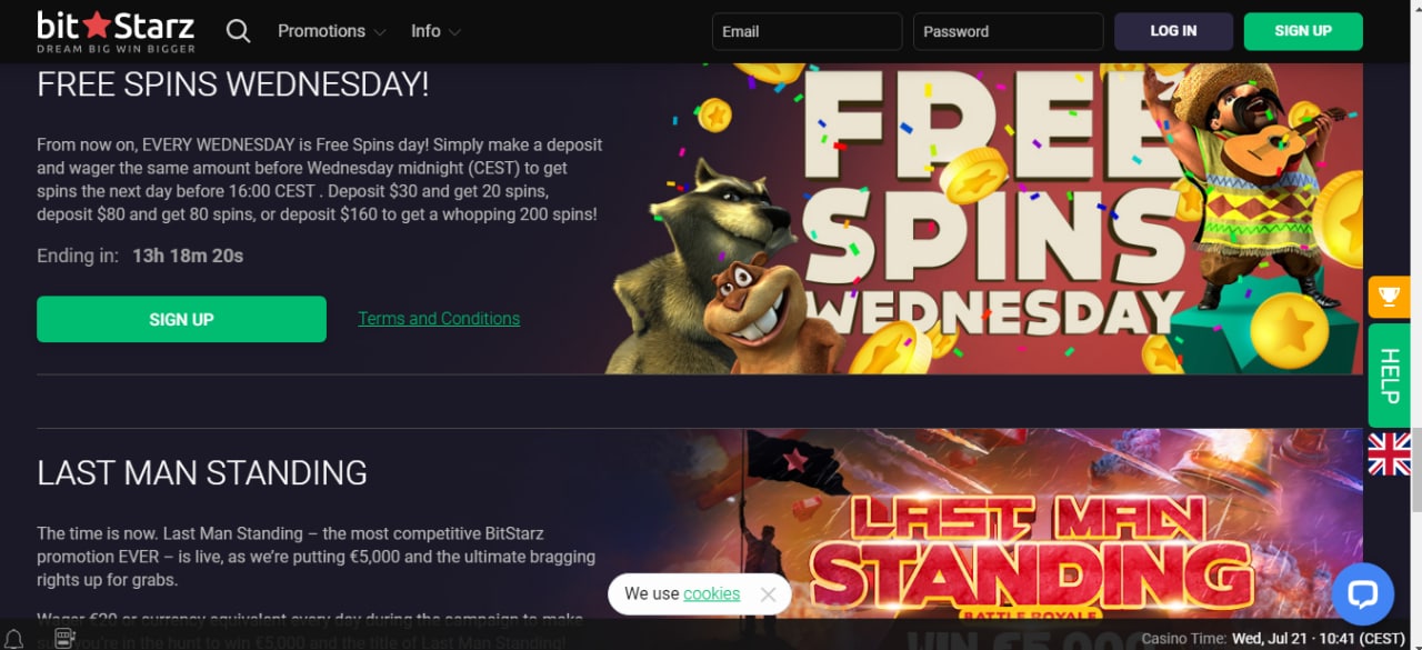 BitStarz free spins bonus