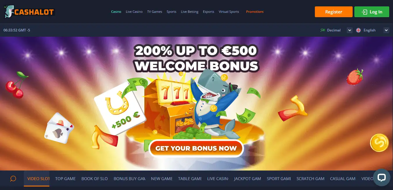 Cashalot first screen