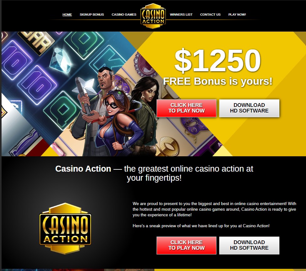 casino action first screen