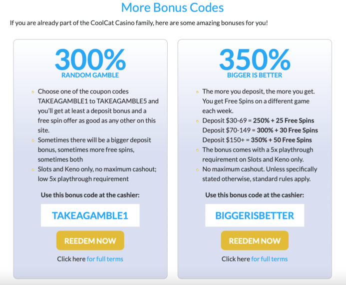 Coolcat Casino No Deposit Bonus Codes Valid Promo