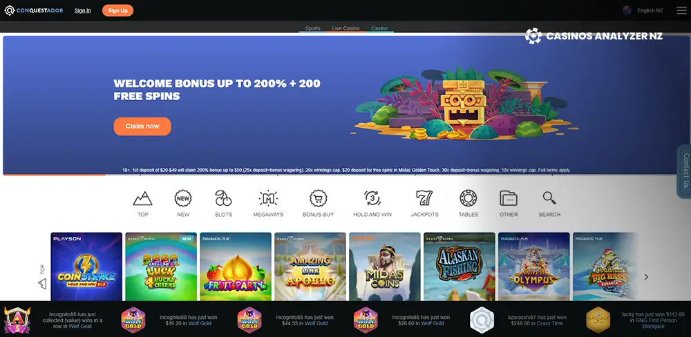 Conquestador Bonus Code Screenshot
