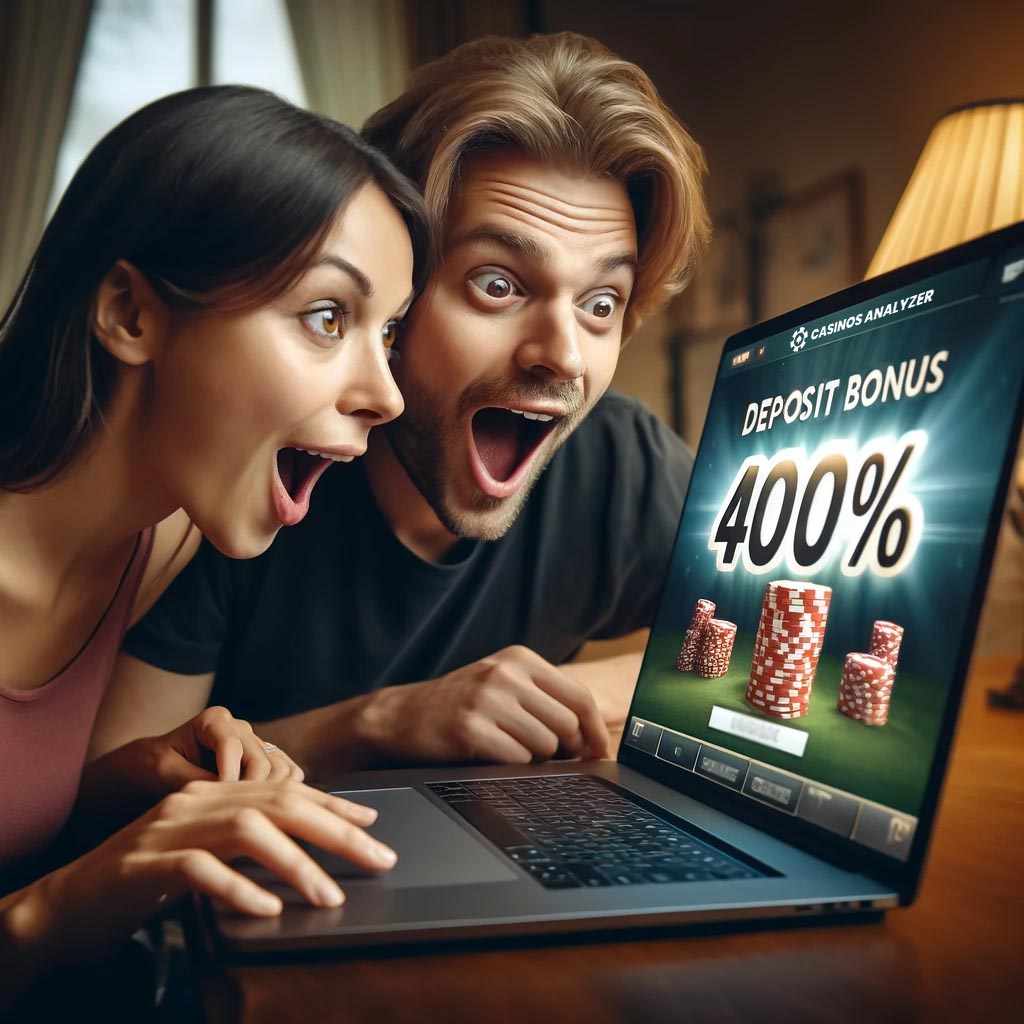 Couple are ready to claim 400% casino bonus to play their loved games.