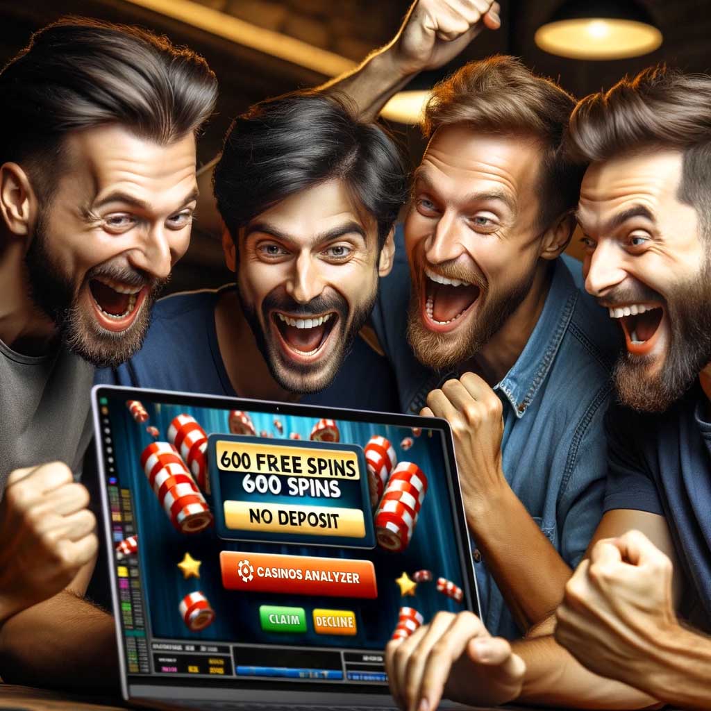 Happy men get 600 free spins no deposit from casinos analyzer