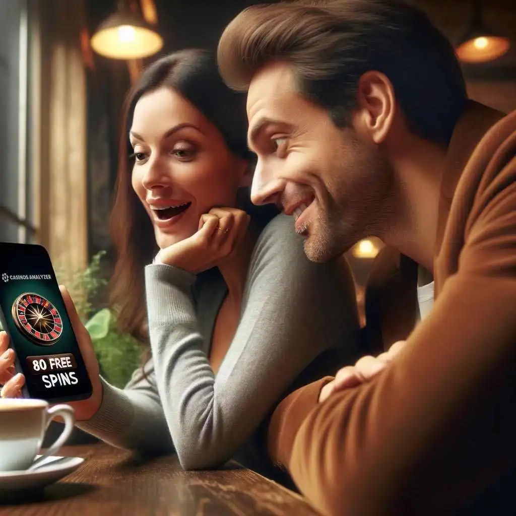 Young couple get 80 free spins no deposit from casinos analyzer