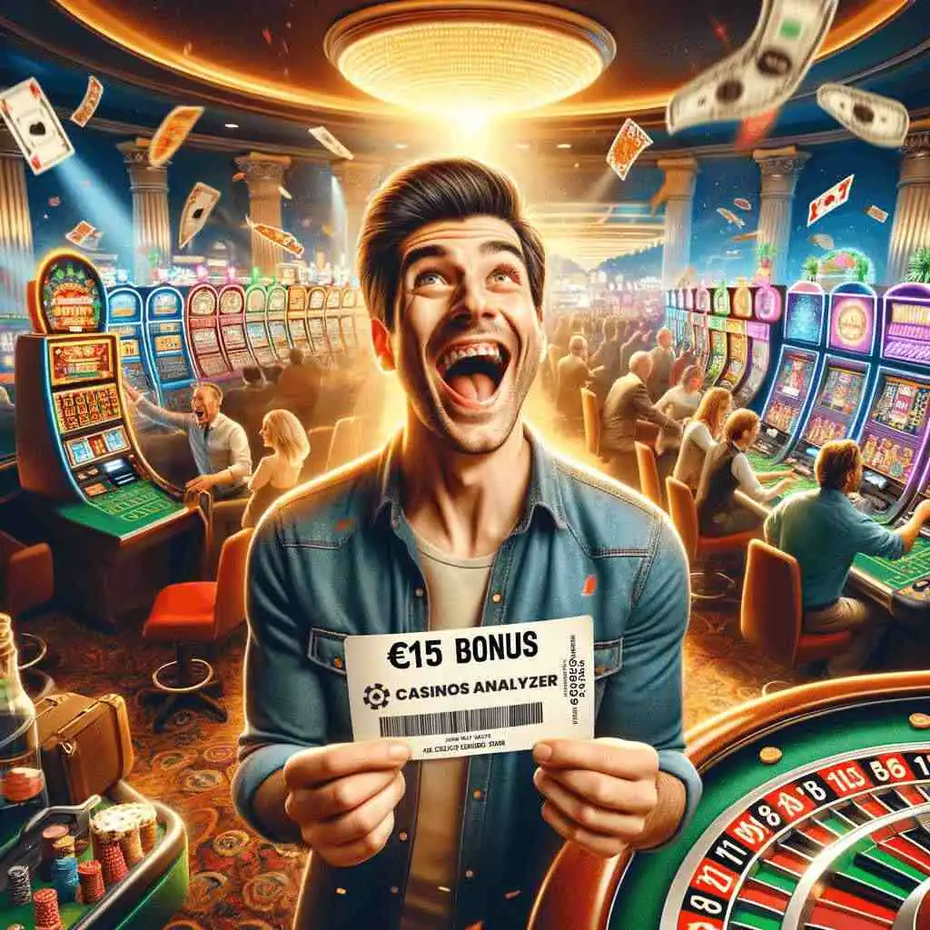Man in casino gets  no deposit bonus from casinos analyzer
