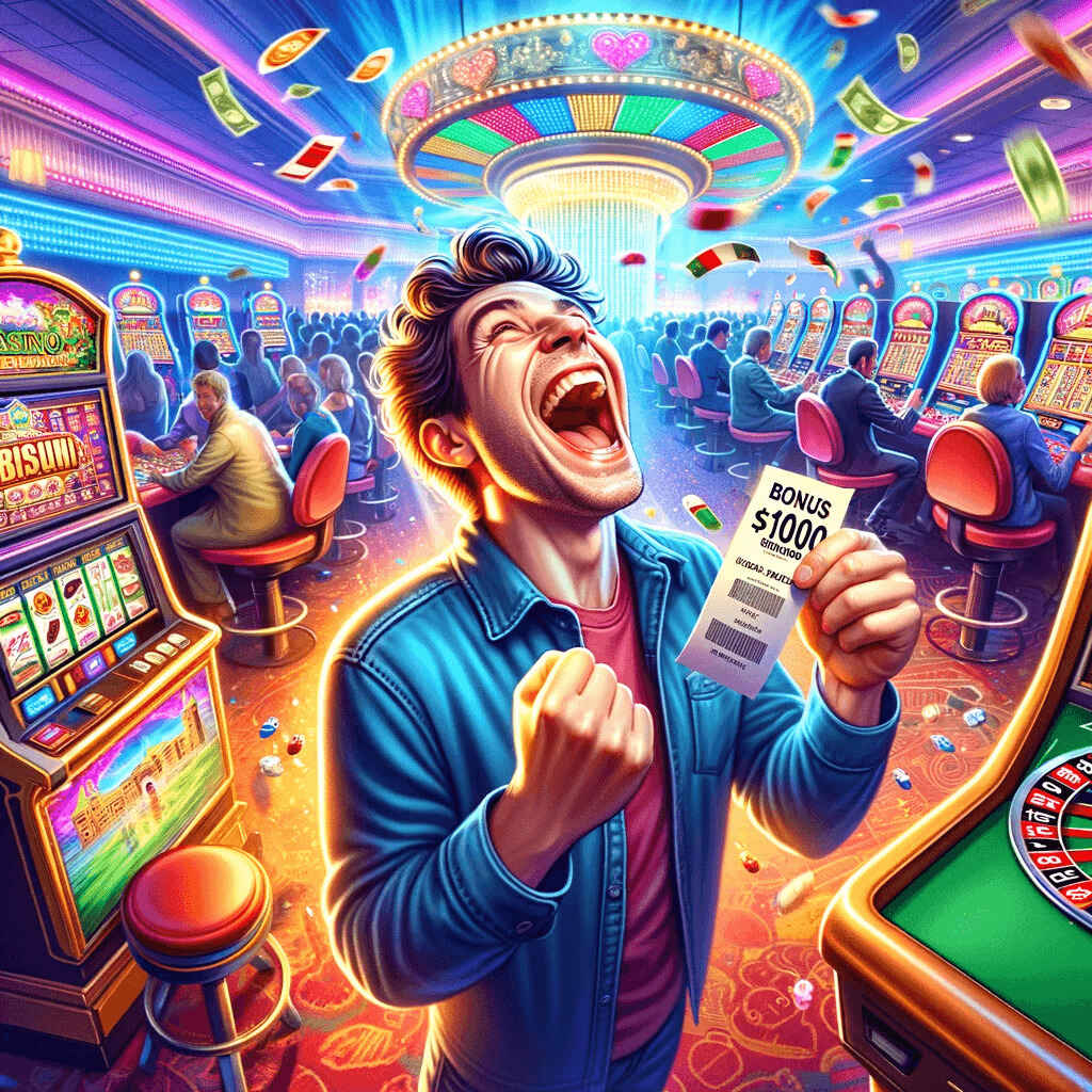 Happy man gets 00 free no deposit bonus from casinos analyzer