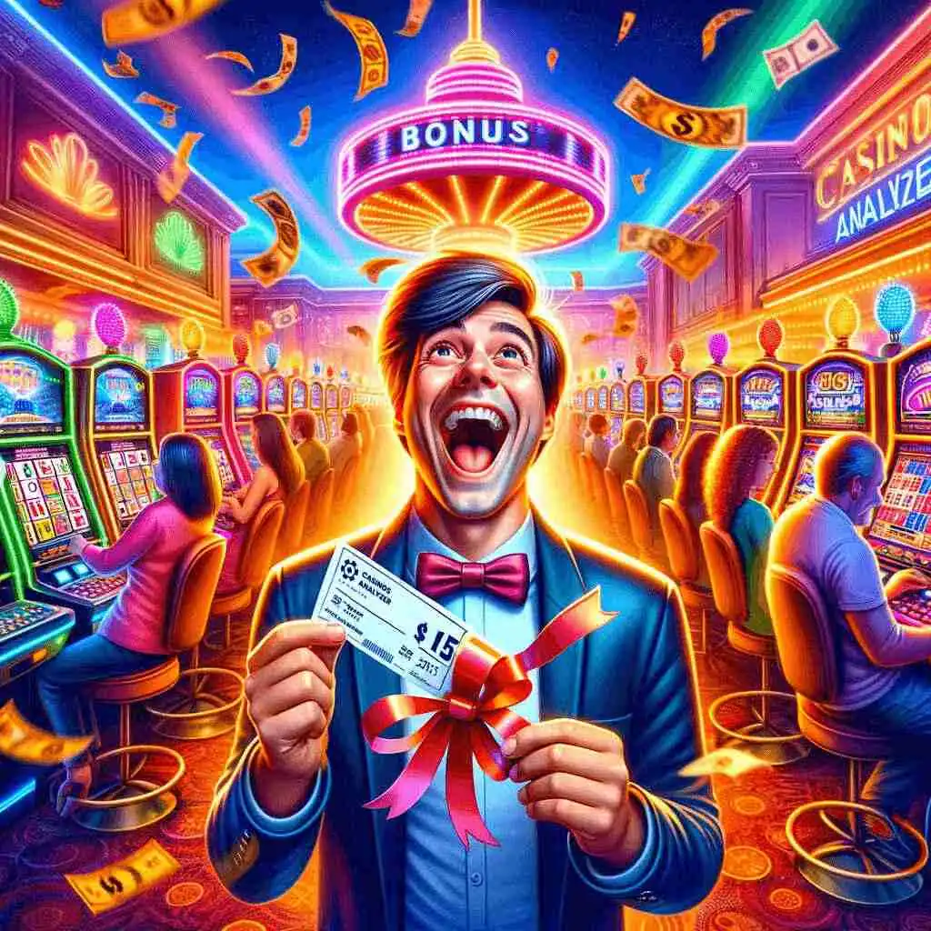 Man in casino gets $15 No Deposit Bonuses Casino USA