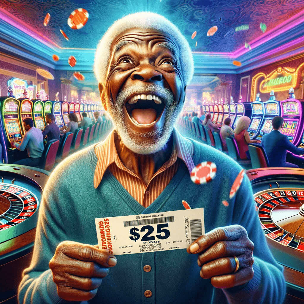 African man gets  sign up bonus no deposit from casinos analyzer
