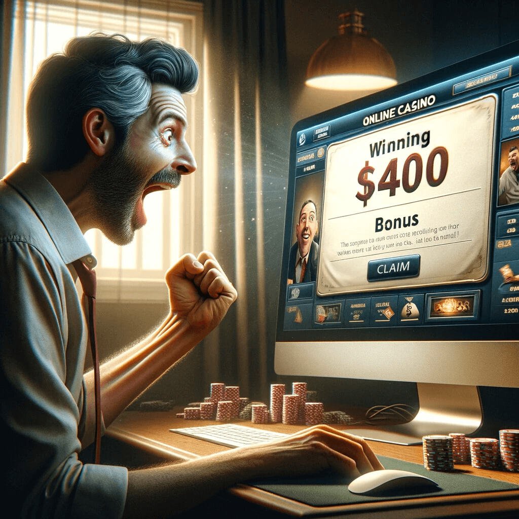 Surprized man gets 0 no deposit bonus codes from casinos analyzer
