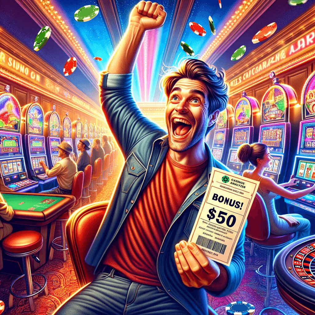 Lucky man get free  pokies no deposit bonus from casinos analyzer