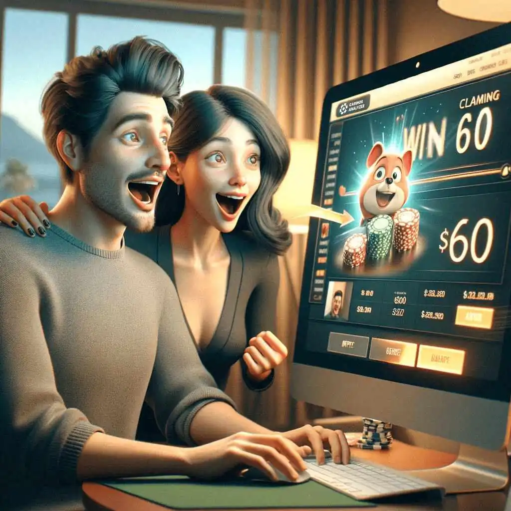 Surprized couple get $60 no deposit bonus usa