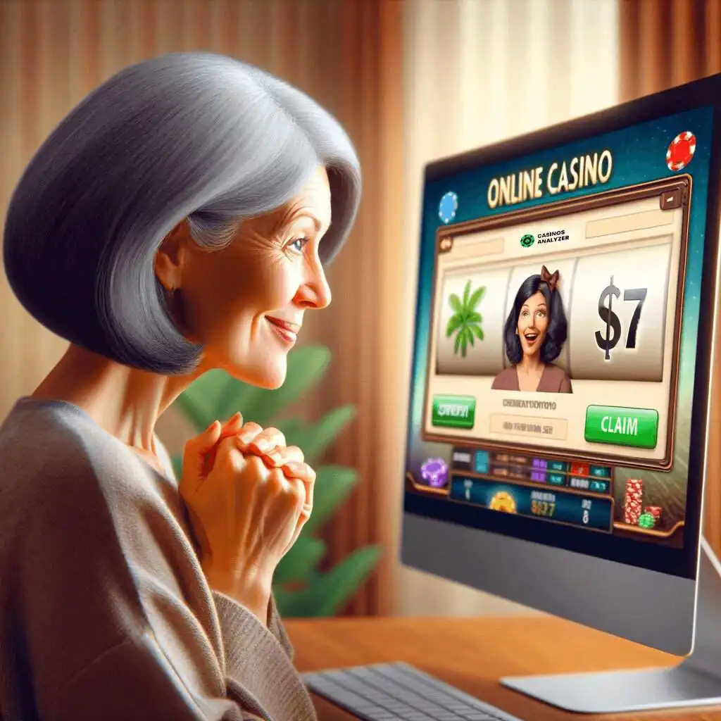 Senior woman gets $7 no deposit casino bonus usa