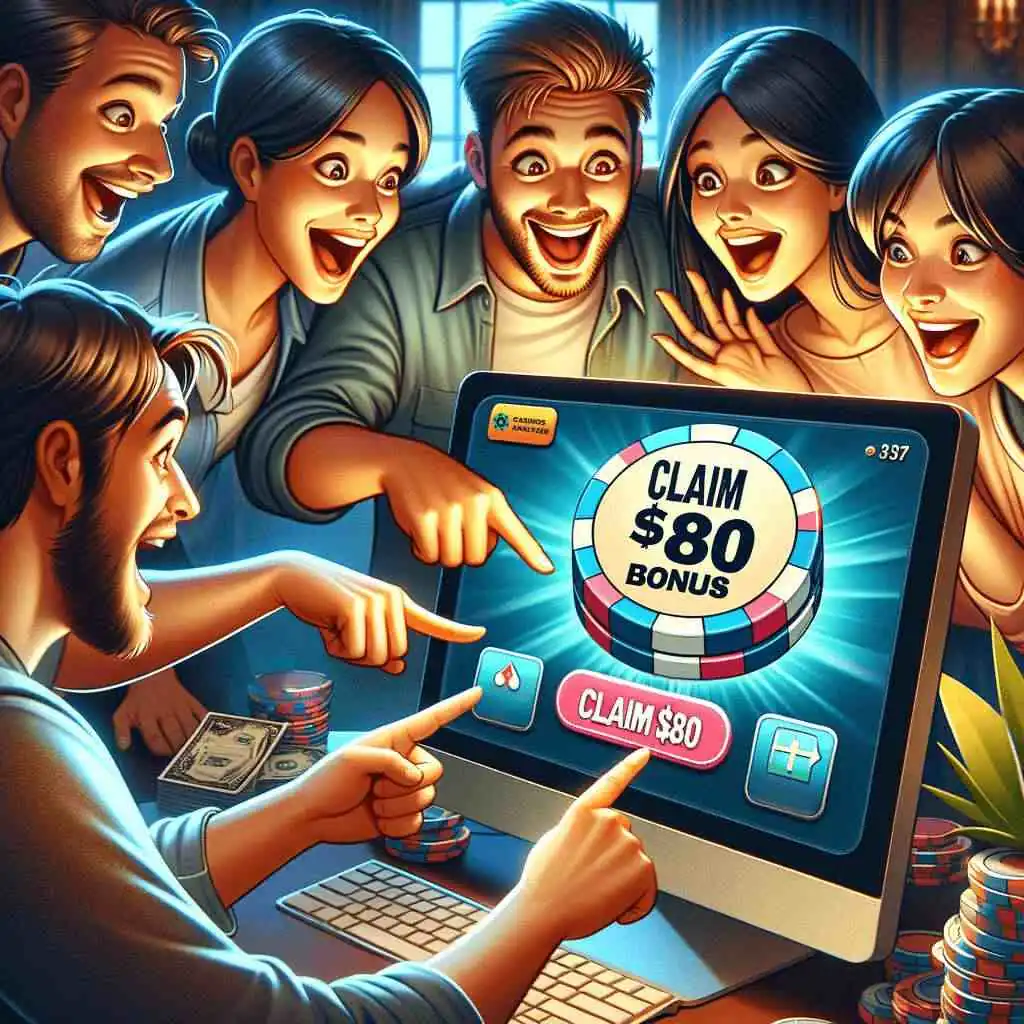 Surprized friends get $80 no deposit bonus usa