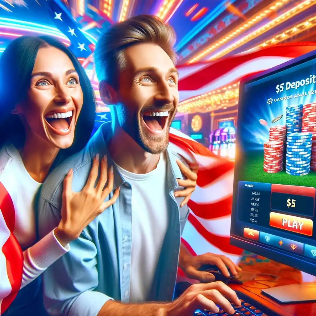 American couple have fun in  deposit casino claiming welcome bonus from casinos analyzer 
