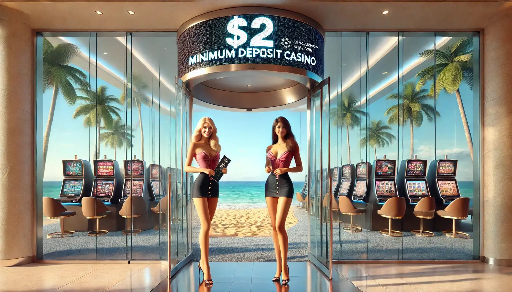 Seaside  Minimum Deposit Casino Australia by AusCasinosAnalyzer with attendants welcoming guests