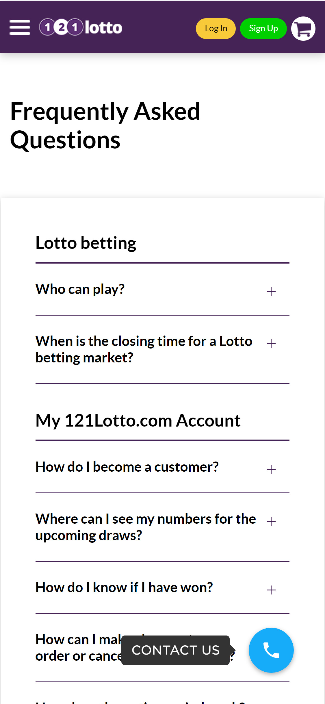 121Lotto Casino Mobile Support Review