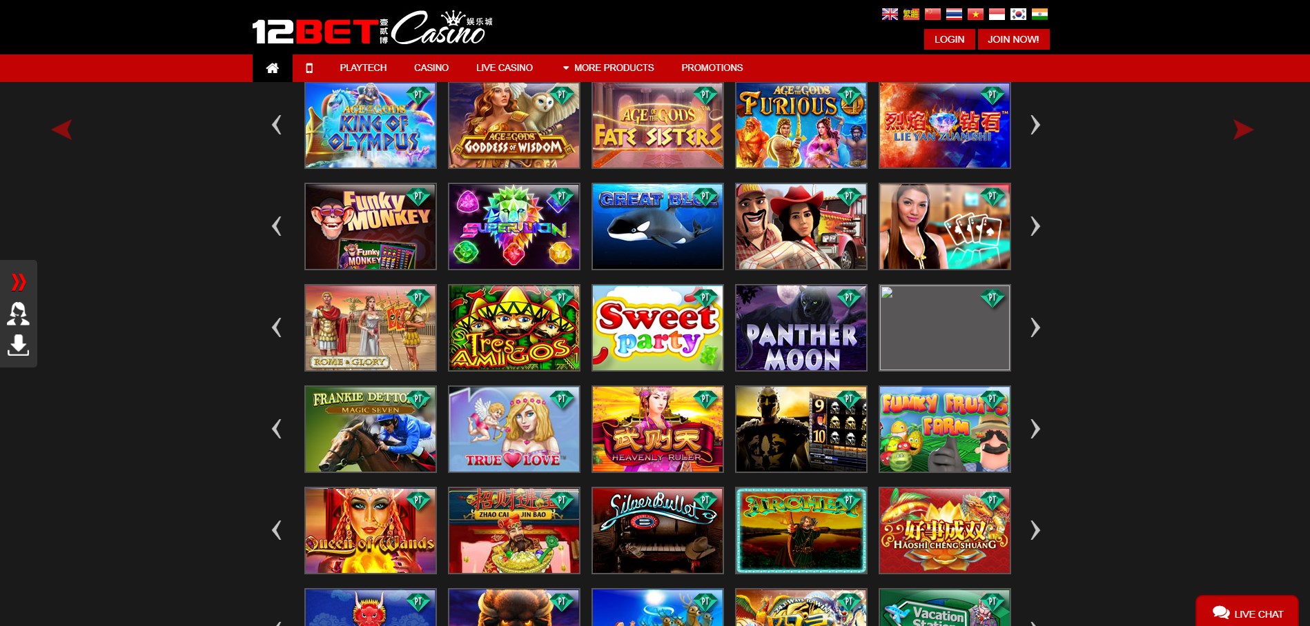 12 Bet Casino Games
