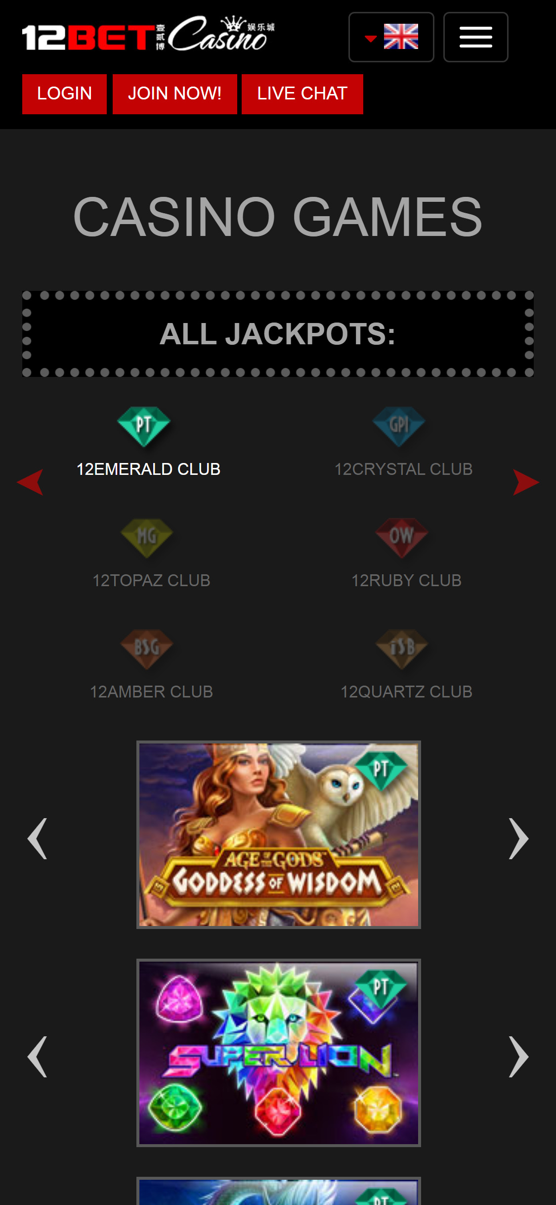 12 Bet Casino Mobile Review