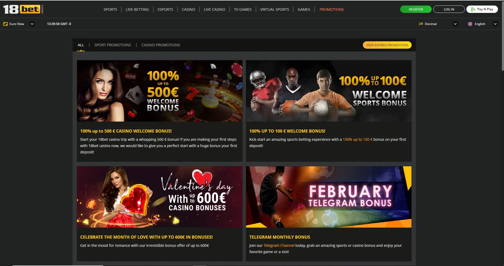 18Bet Casino No Deposit Bonus