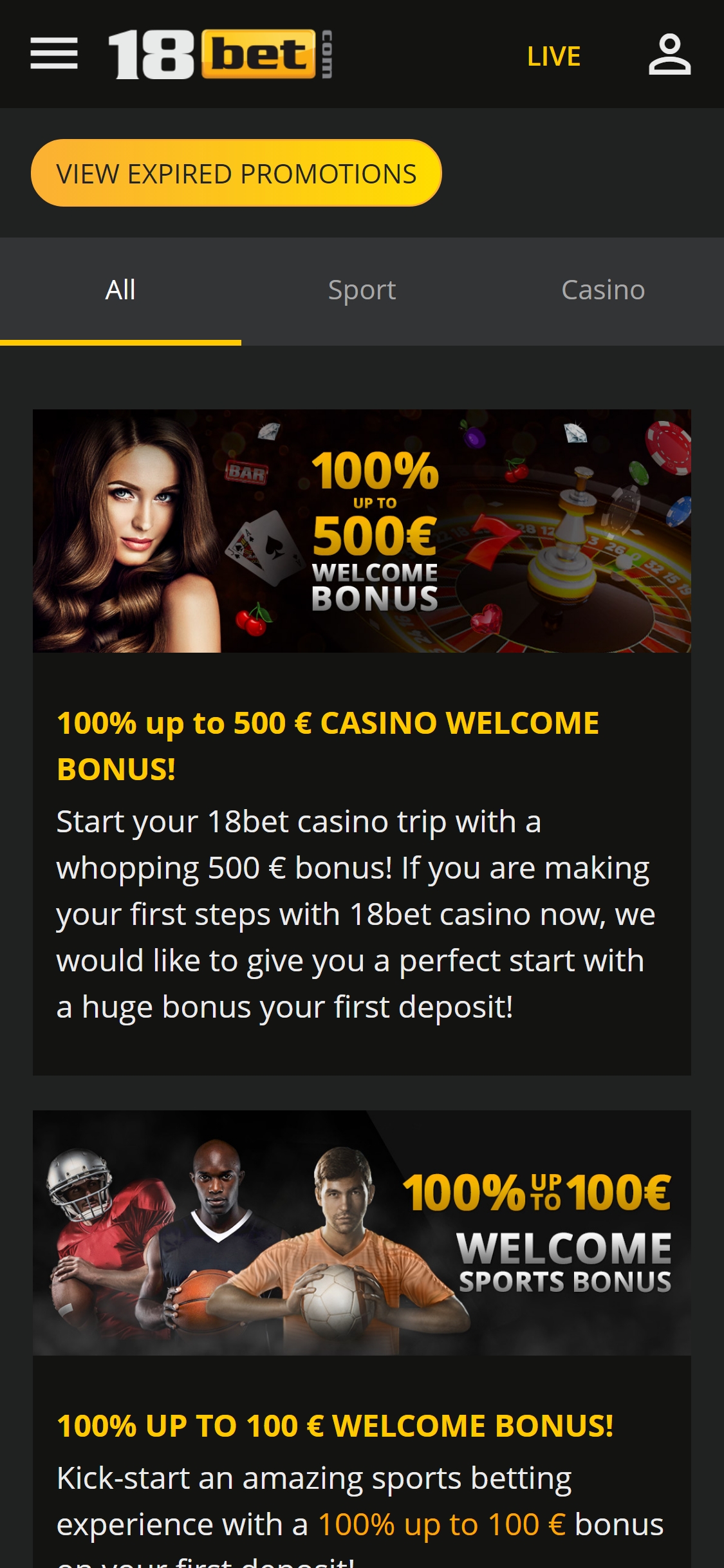 18Bet Casino Mobile No Deposit Bonus Review