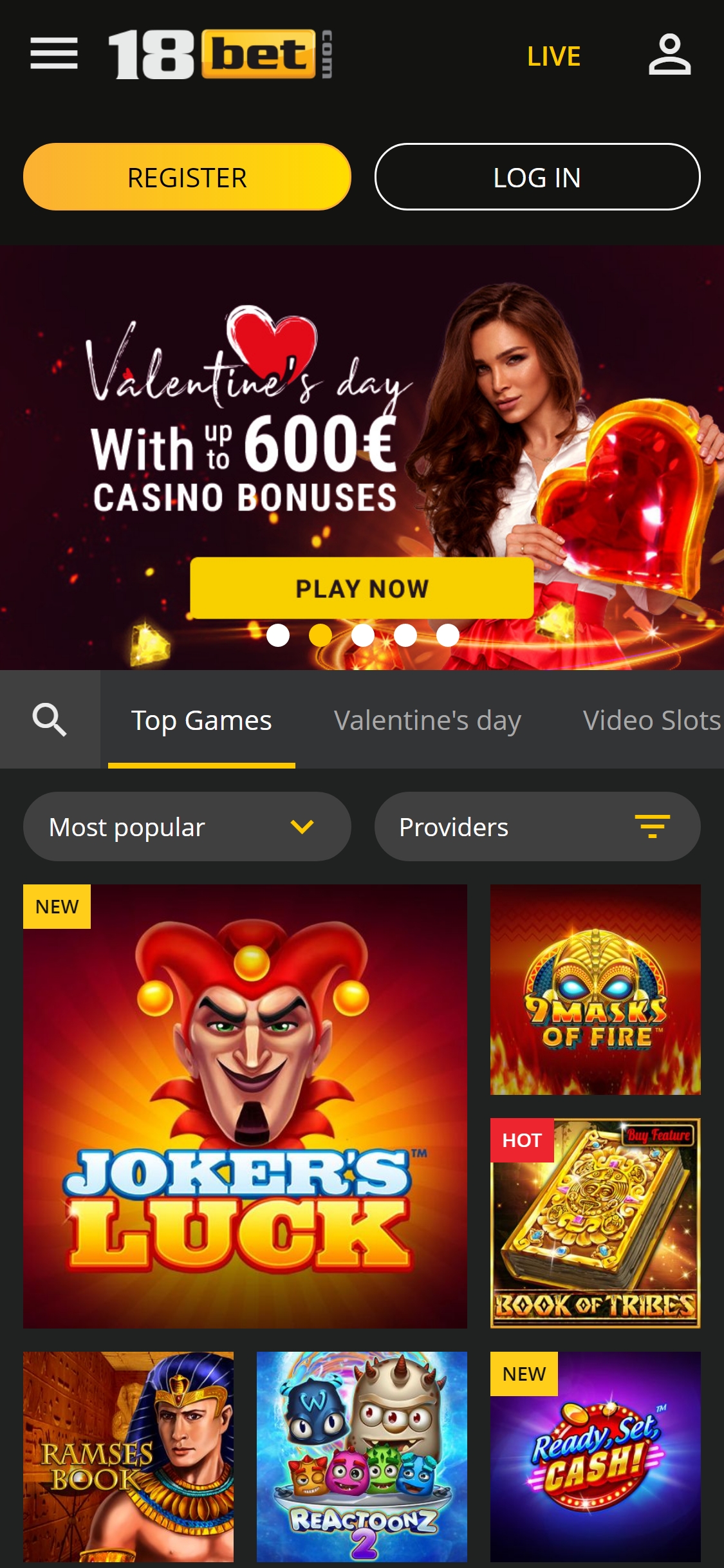 18Bet Casino Mobile Review
