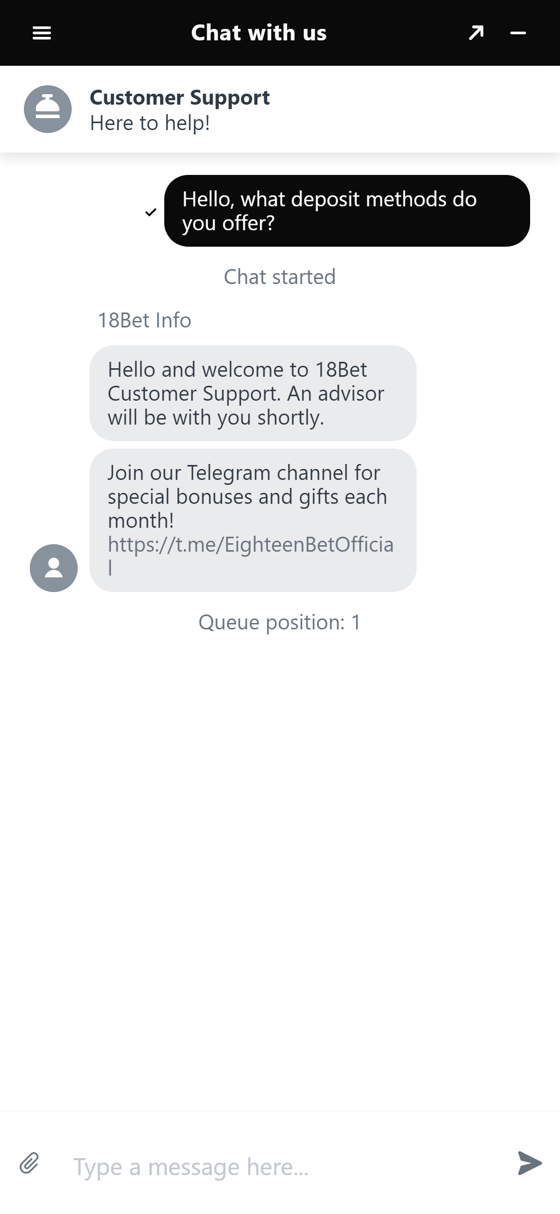 18Bet Casino Mobile Support Review