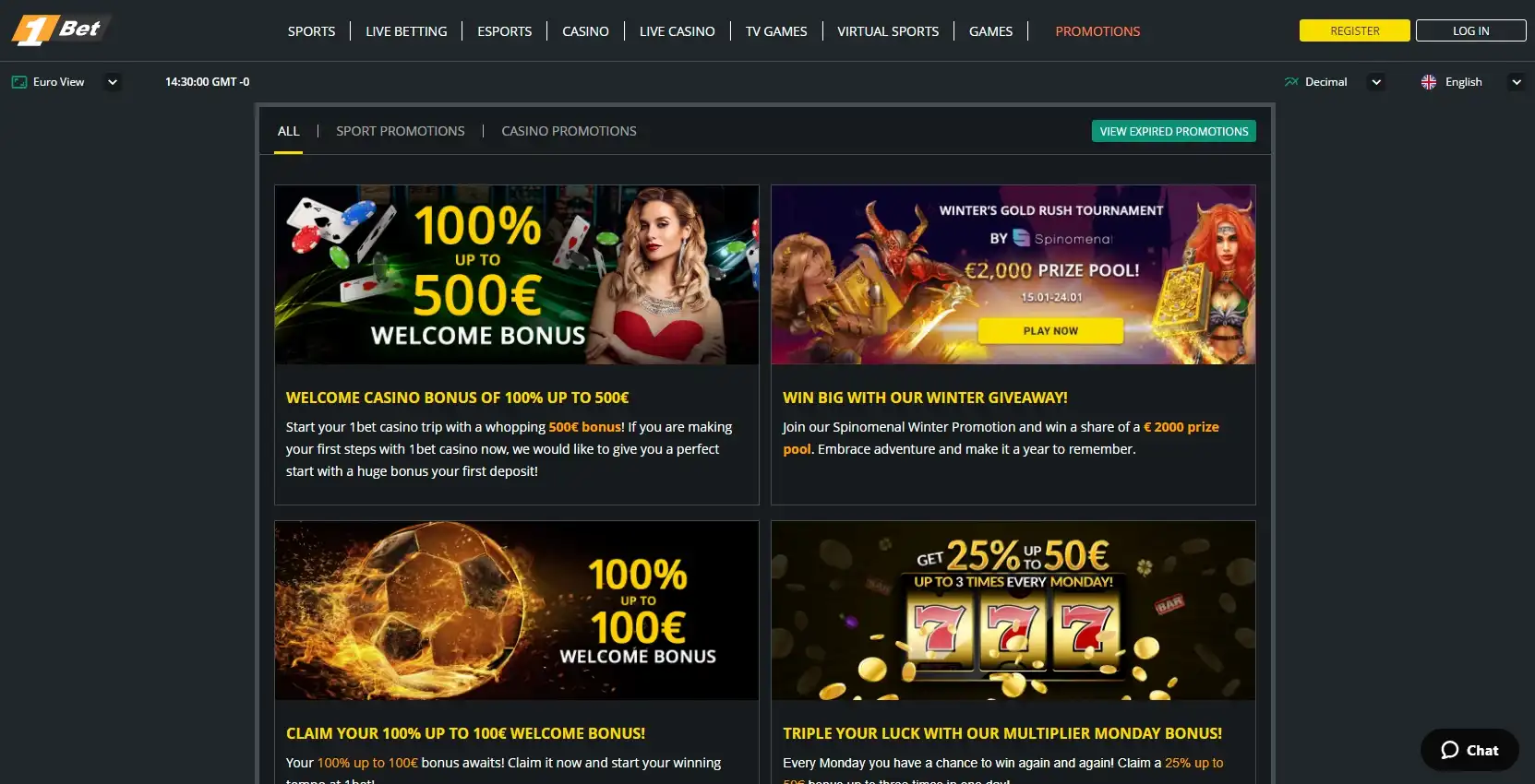 1Bet Casino No Deposit Bonus