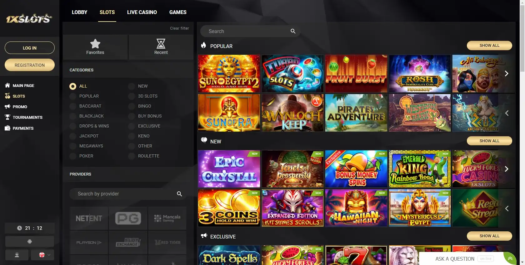 1xSlots Casino Games