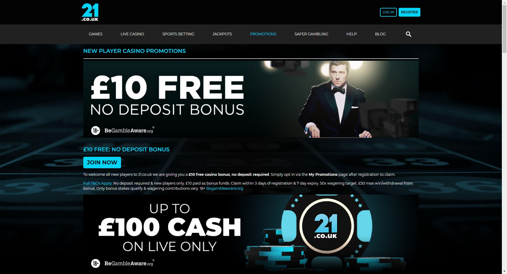 21.co.uk Casino No Deposit Bonus