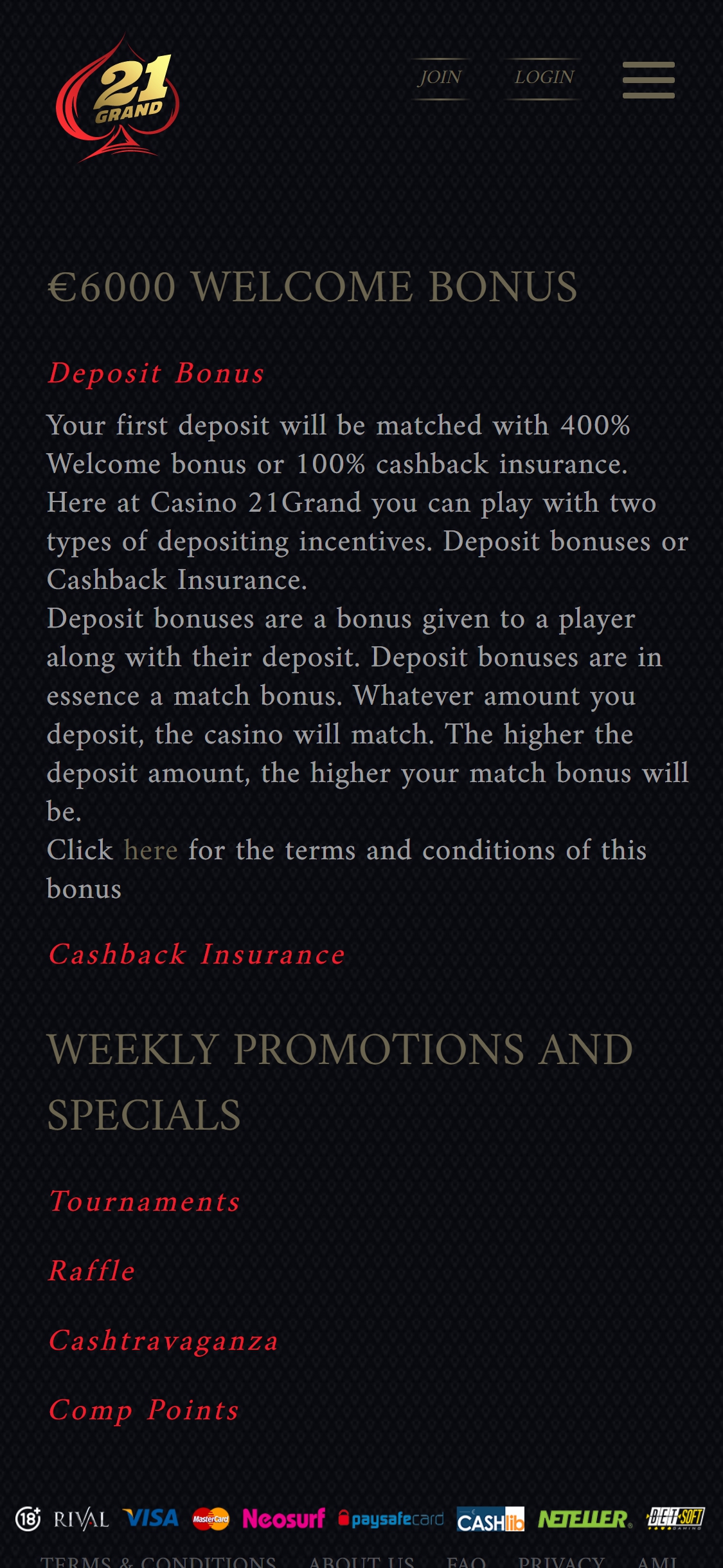 21 Grand Casino Mobile No Deposit Bonus Review