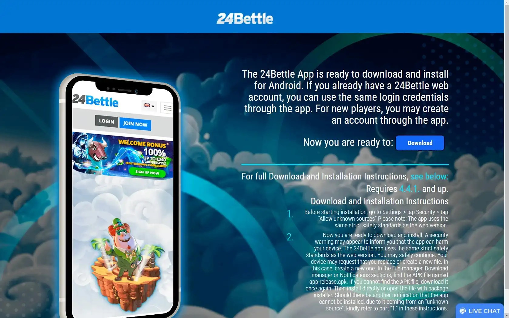 24 Bettle Casino App