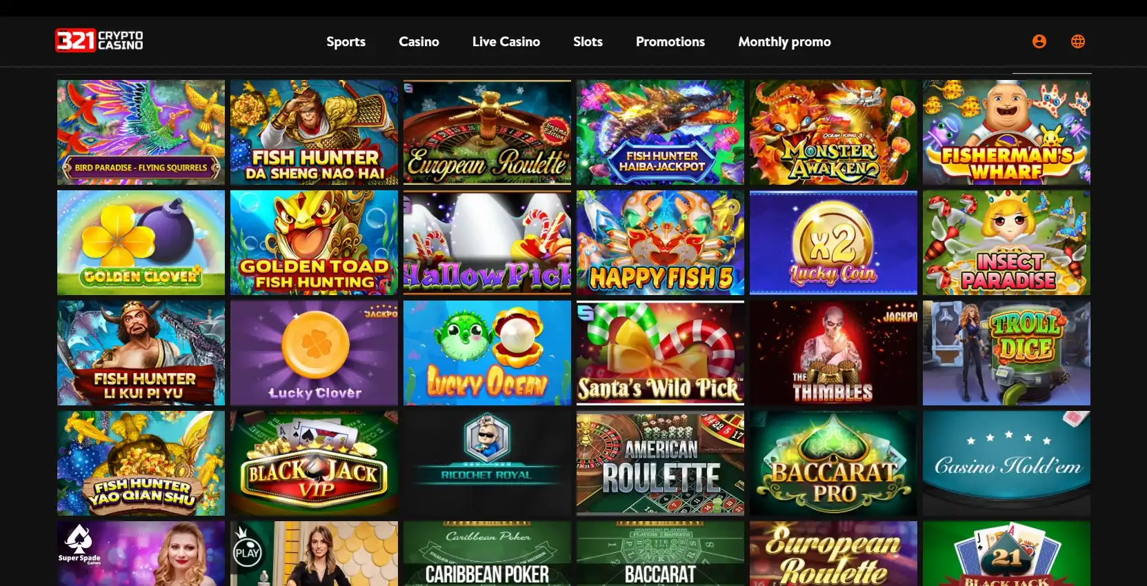 321 Crypto Casino Games