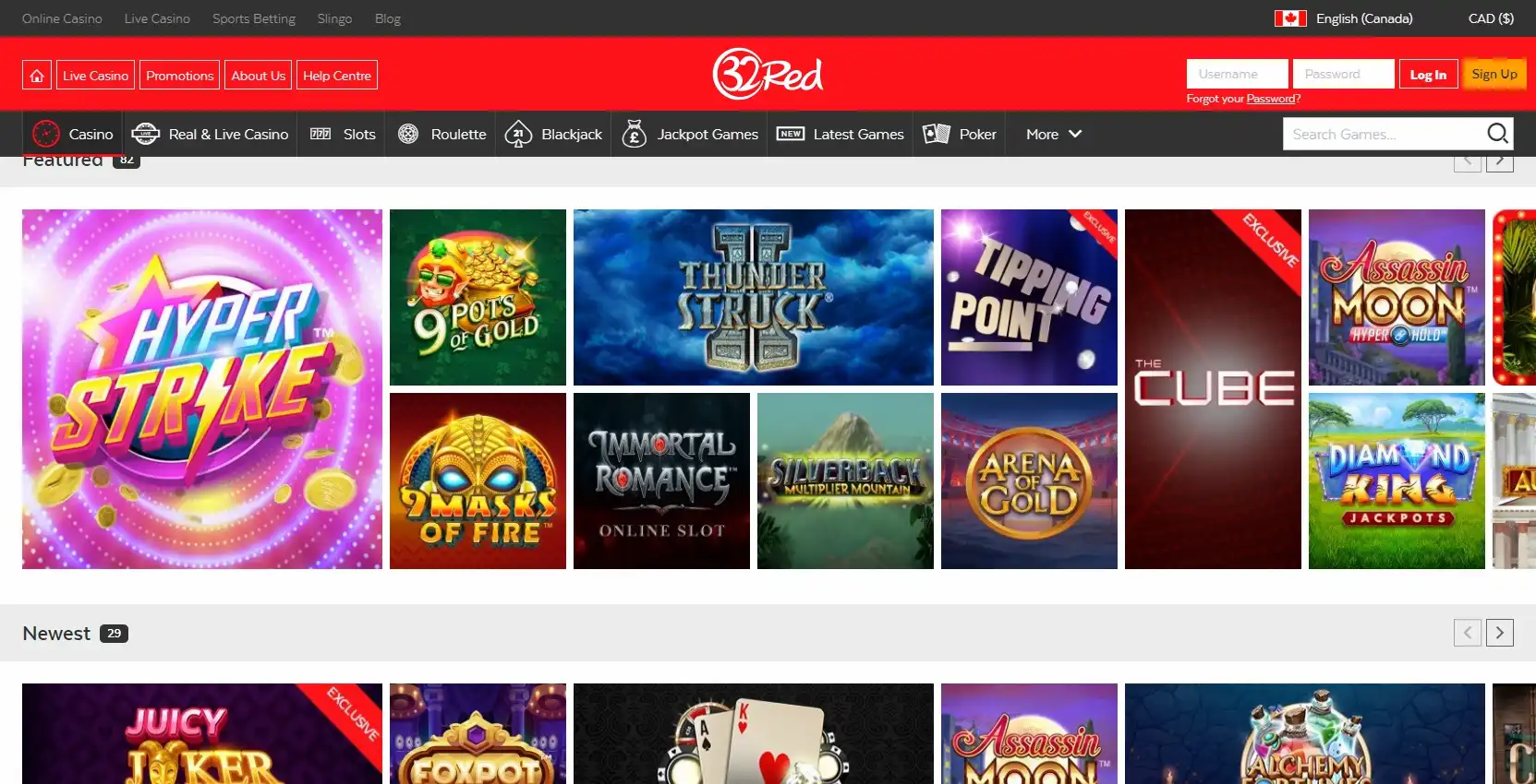 32 Red Casino Games