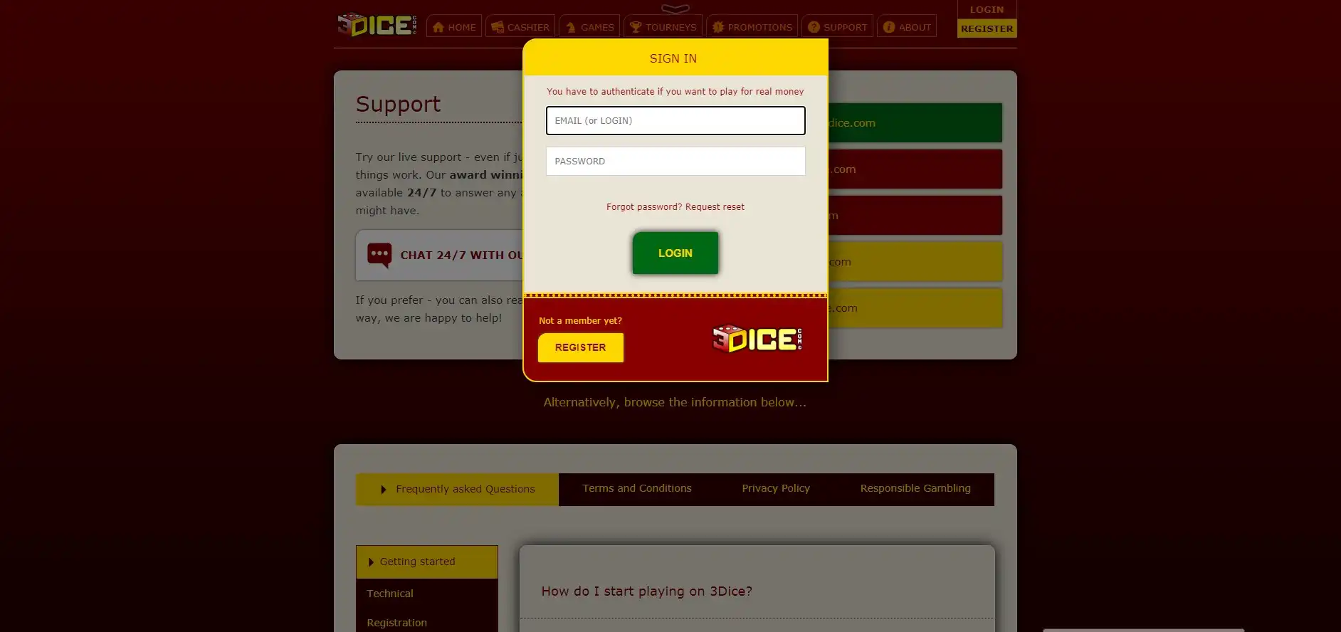 3 Dice Casino Login