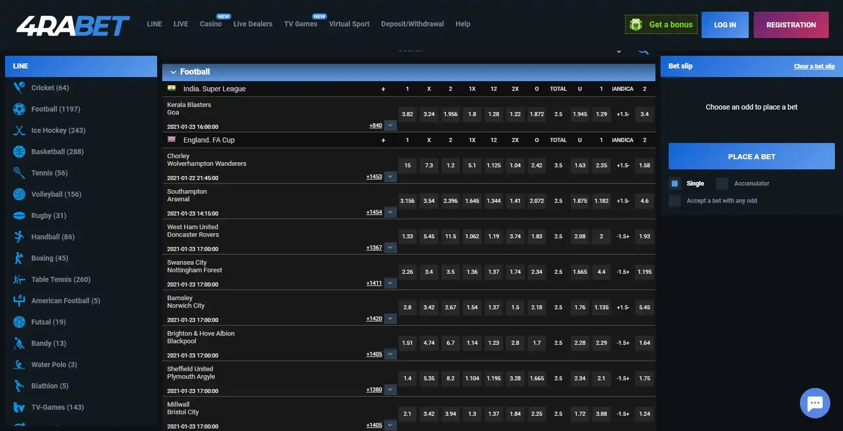 4 Ra Bet Casino Betting