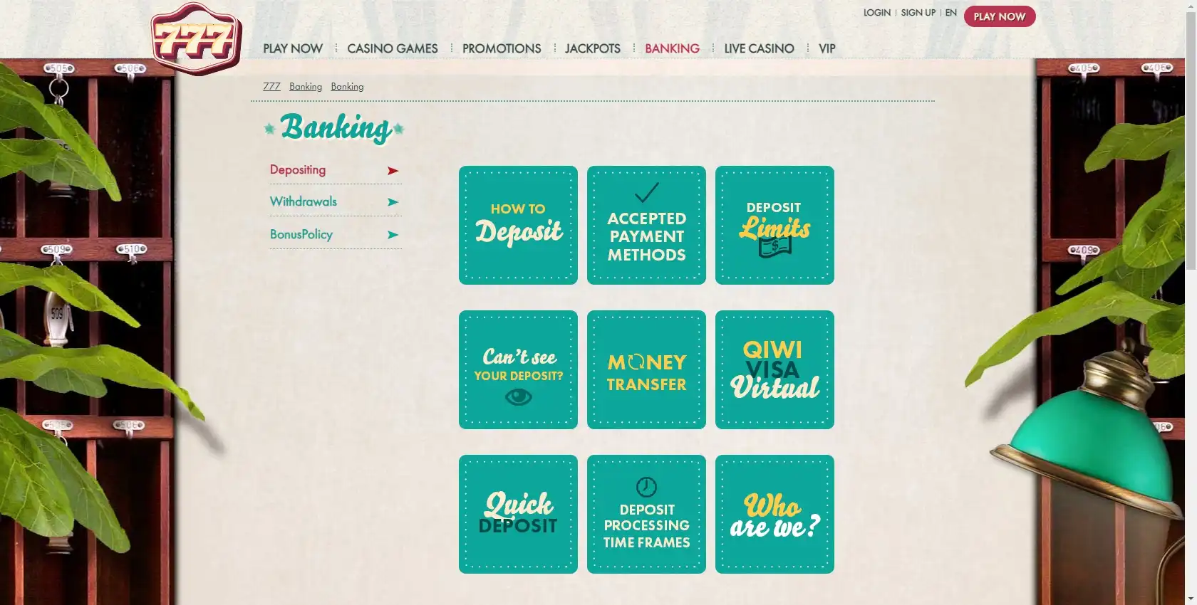 777 Casino Payment Methods