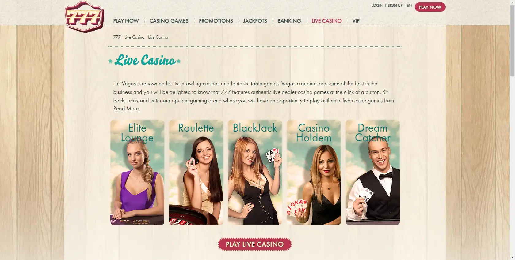 777 Casino Live Dealer Games
