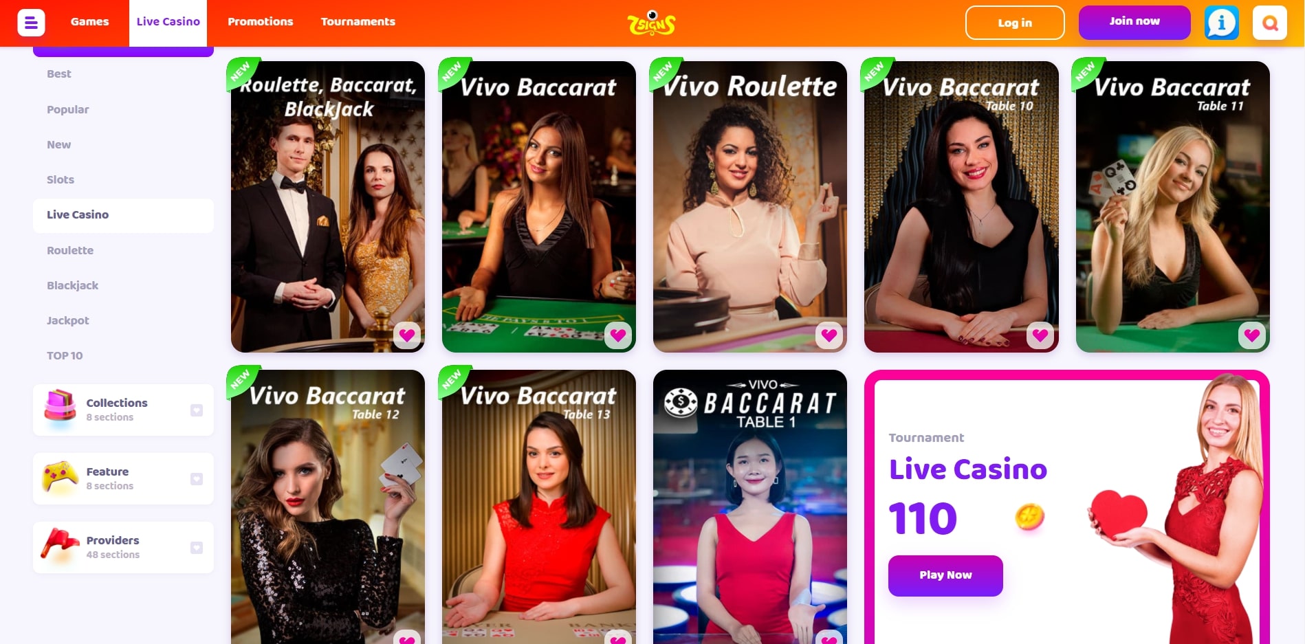 7 Signs Casino Live Dealer Games