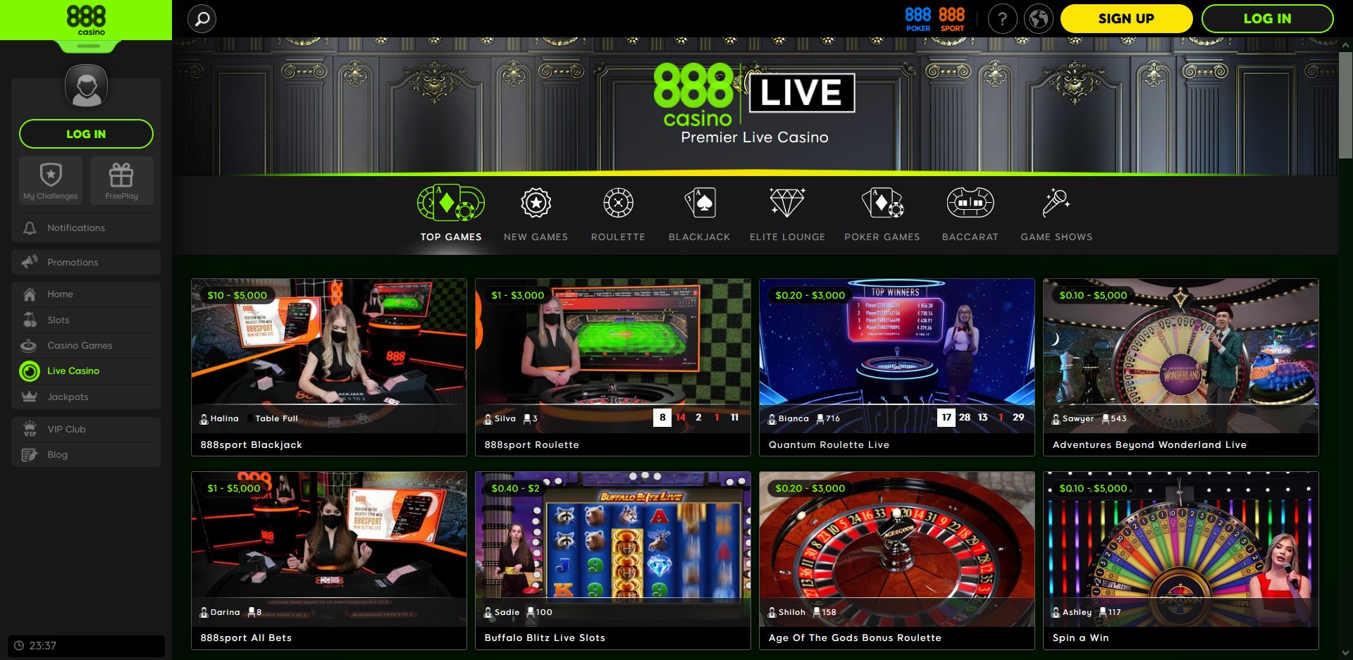 888Casino Live Dealer Games