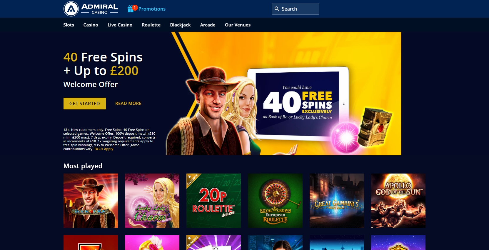 Admiral Casino Review