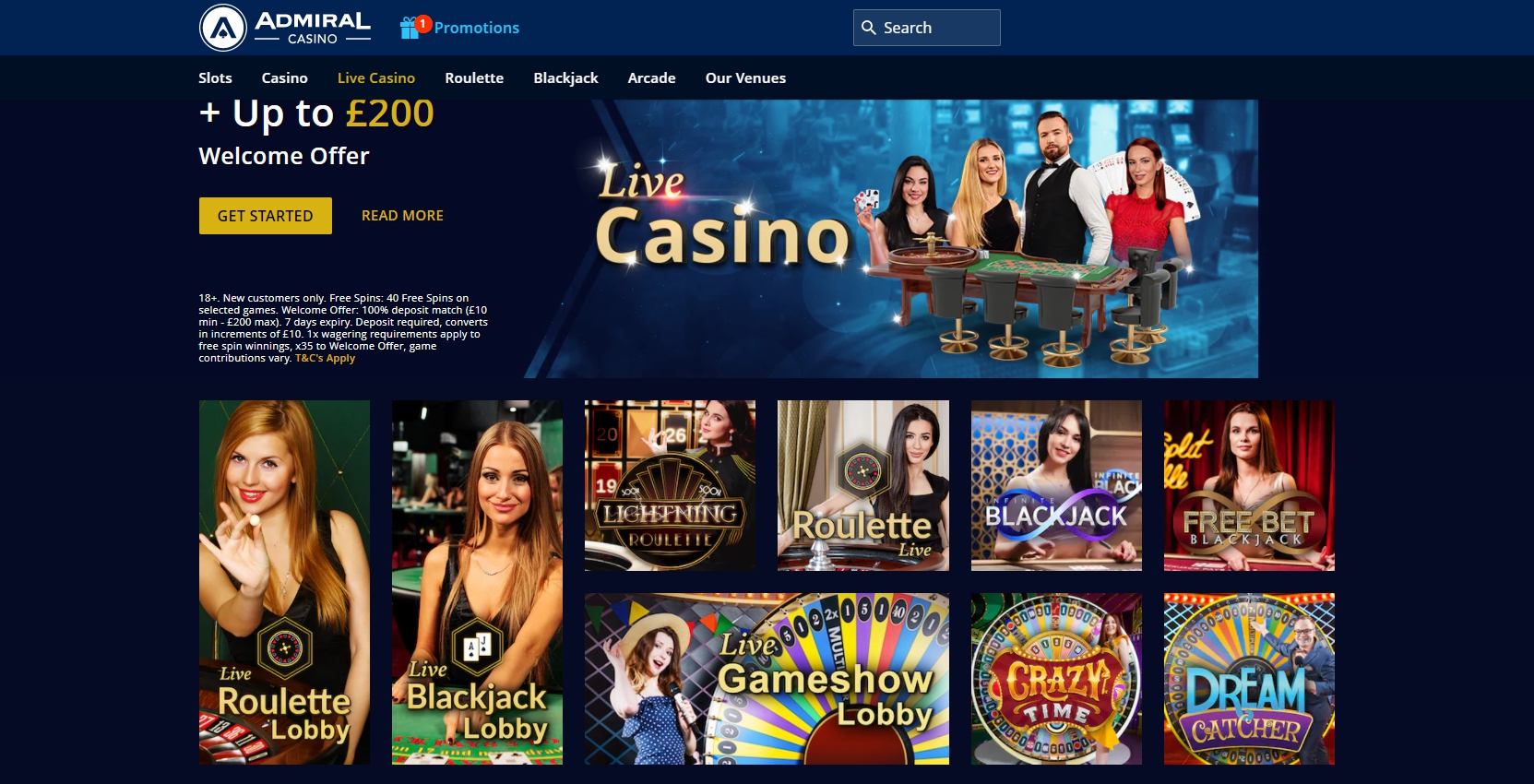 admiral login casino