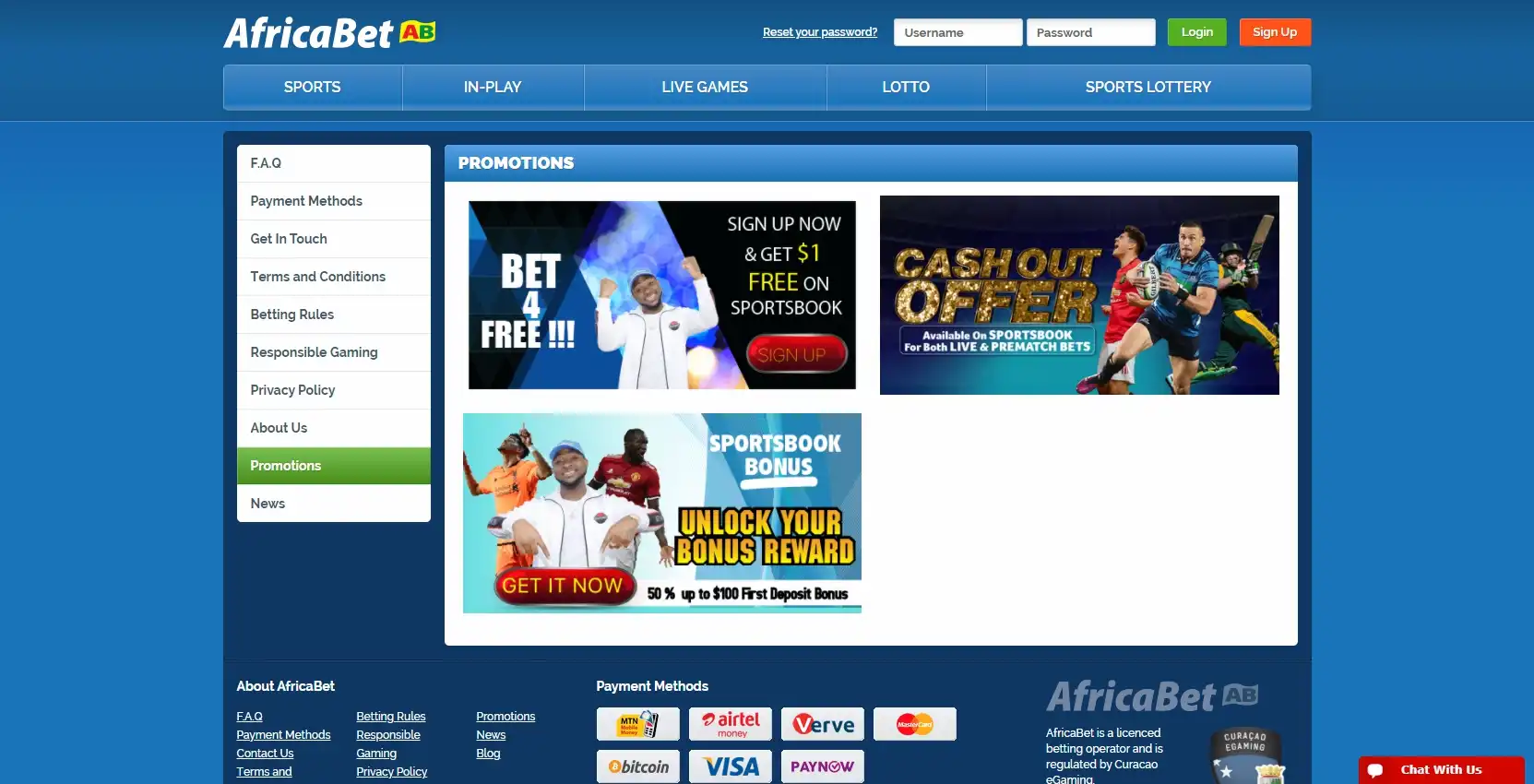 AfricaBet Casino No Deposit Bonus