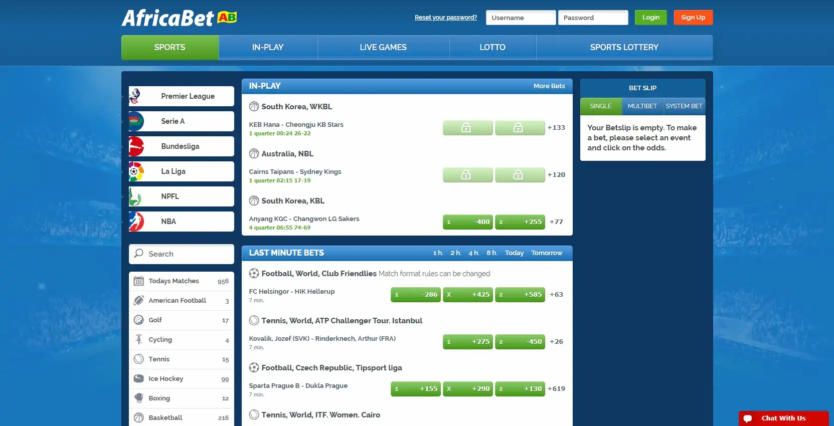 AfricaBet Casino Betting