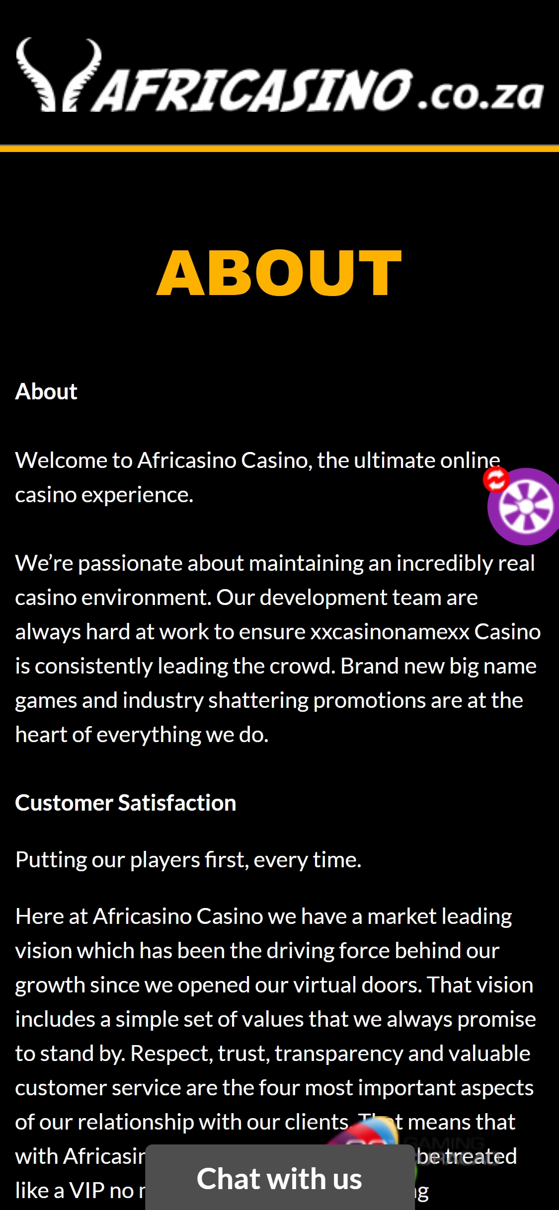 Africasino Mobile Support Review