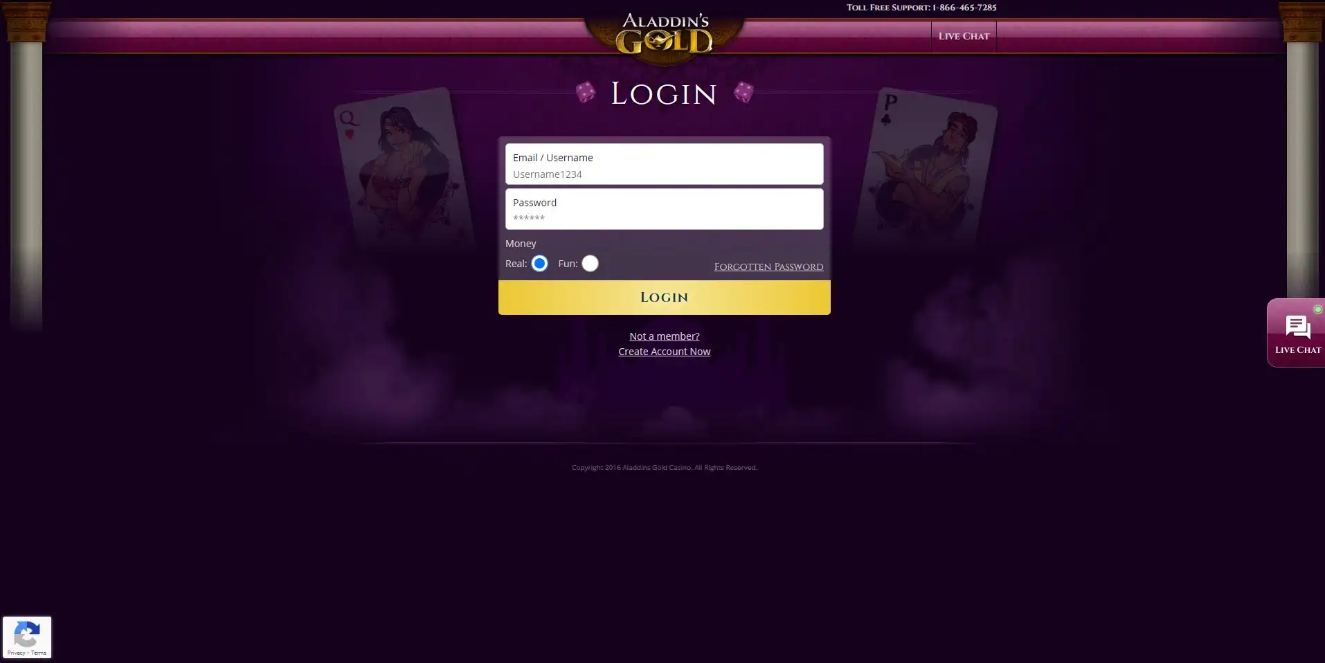 AladdinsGoldCasino Login
