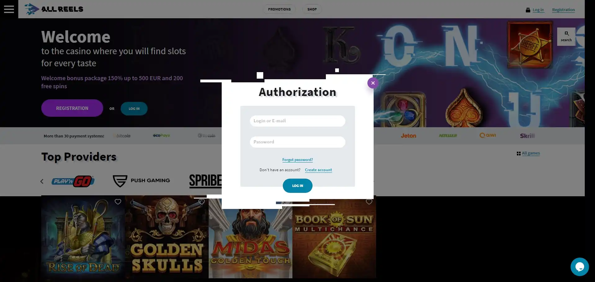 AllReels Casino Login